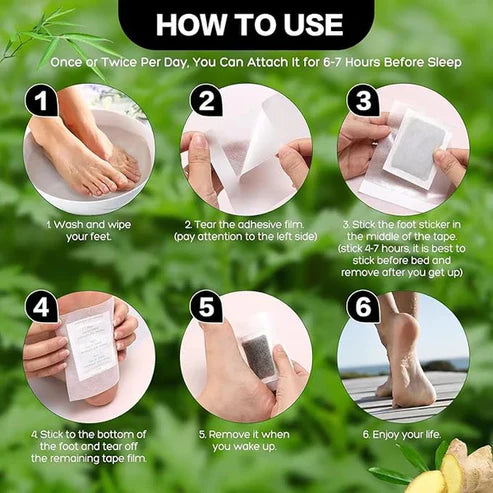 Deep Cleansing Foot Pads for Detox & Relaxation | Internal Toxin Removal, Pain Relief, Better Sleep & Circulation for Men & Women (Buy 1 Get 1 Free) Pack of 2x5 patches each